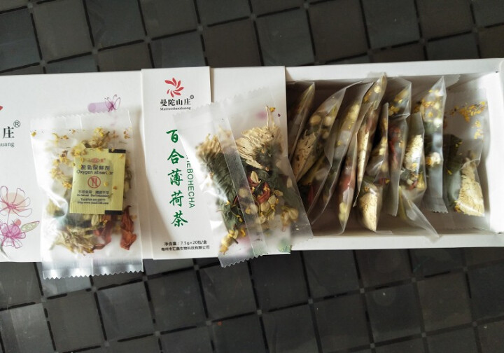 曼陀山庄 百合花茶薄荷茶 菊花茶 桂花 白菊 冰糖 口气 清新组合花草茶 15包一盒 组合花茶怎么样，好用吗，口碑，心得，评价，试用报告,第3张