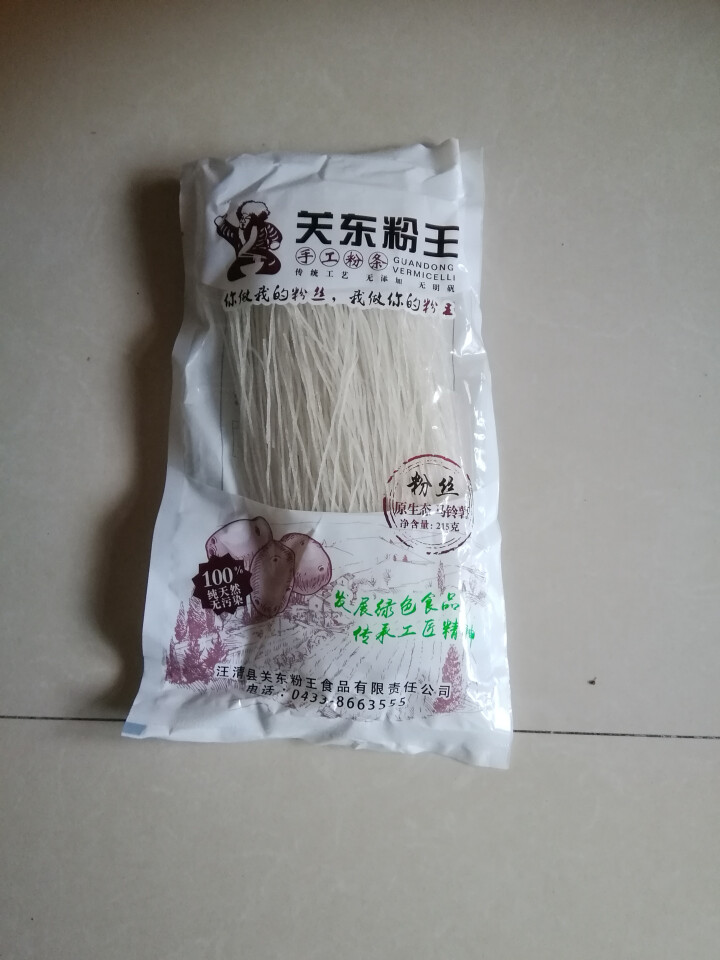 关东粉王 东北马铃薯粉丝  土豆粉丝215g 东北特产怎么样，好用吗，口碑，心得，评价，试用报告,第3张