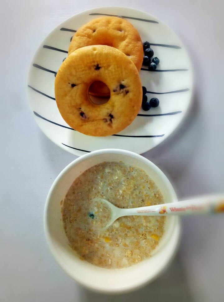 奥昆（AOKUN）蓝莓味甜甜圈300g/盒  6个/盒 糕点早餐食品怎么样，好用吗，口碑，心得，评价，试用报告,第2张