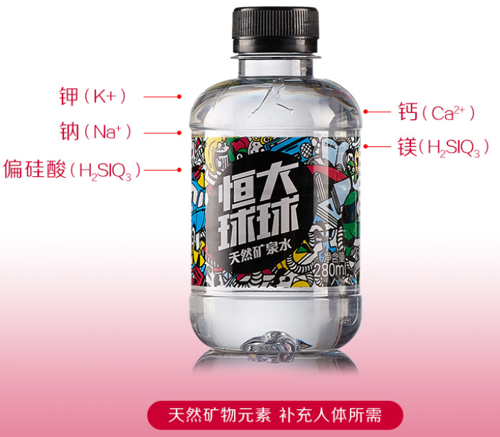 恒大 球球天然矿泉水小瓶 饮用水 瓶装水 可当情人节礼物 280ml*1瓶怎么样，好用吗，口碑，心得，评价，试用报告,第5张