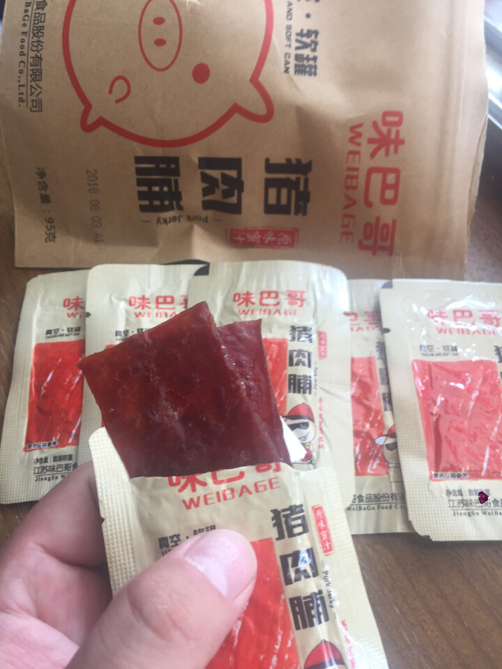 味巴哥 蜜汁猪肉脯95g 小包装 肉干肉脯 零食休闲小吃 蜜汁猪肉脯靖江风味 蜜汁味怎么样，好用吗，口碑，心得，评价，试用报告,第4张