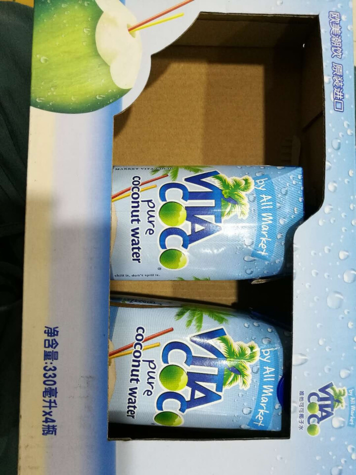 唯他可可（Vita Coco）天然椰子水进口NFC果汁饮料330ml*4瓶怎么样，好用吗，口碑，心得，评价，试用报告,第3张