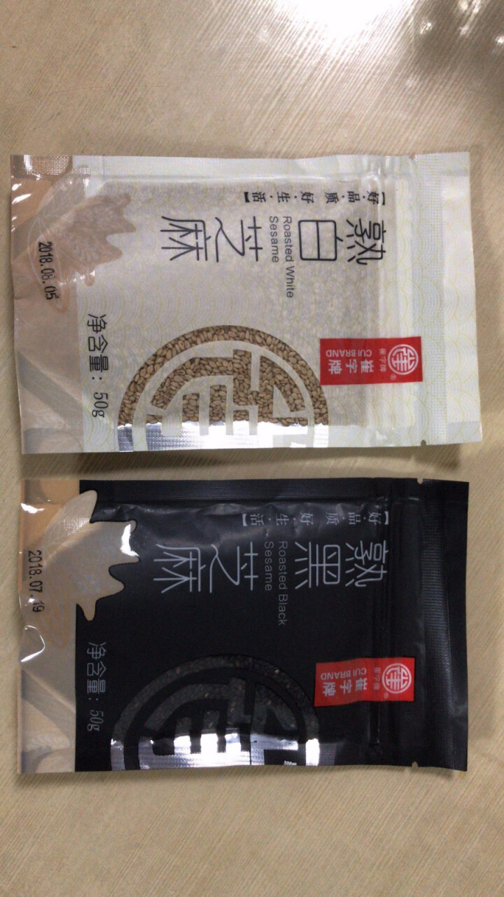 崔字牌熟黑白芝麻无添加无染色无草籽我沙子开袋即食2*50g装怎么样，好用吗，口碑，心得，评价，试用报告,第4张