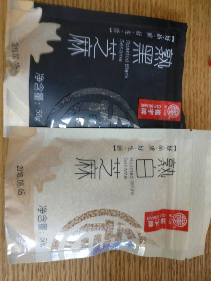 崔字牌熟黑白芝麻无添加无染色无草籽我沙子开袋即食2*50g装怎么样，好用吗，口碑，心得，评价，试用报告,第4张