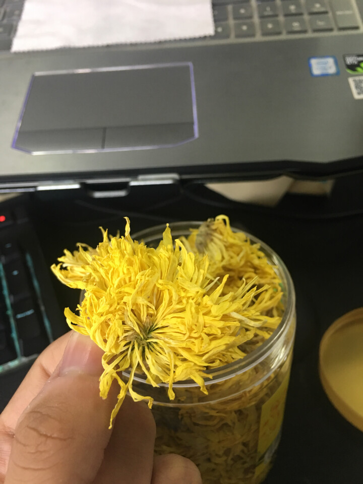 【买2送1再送杯】菊花茶 金丝皇菊 一朵一杯50朵罐装 可搭特级散装皇菊胎菊王花草茶去火下火降火茶 金丝皇菊25g（50,第4张