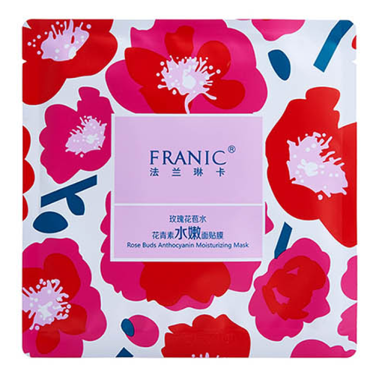 法兰琳卡（FRANIC）玫瑰花苞水花青素水嫩面贴膜25ml*5片怎么样，好用吗，口碑，心得，评价，试用报告,第4张