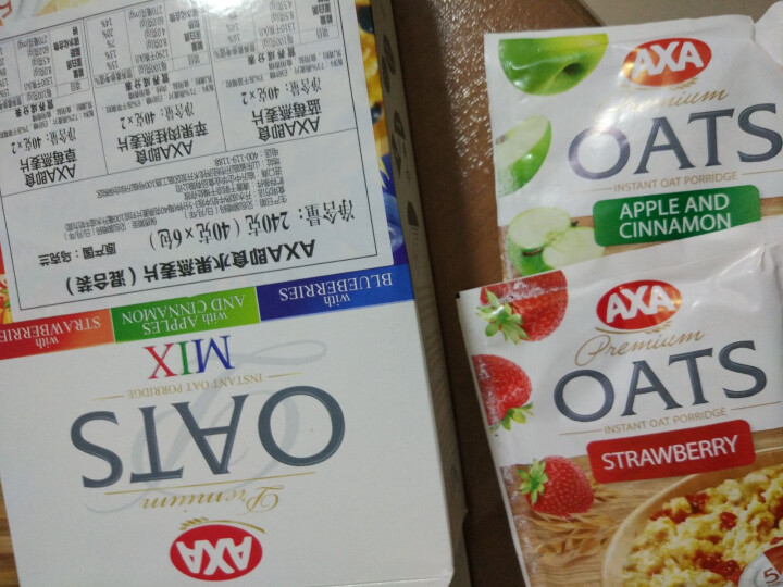 爱西爱（AXA）即食水果早餐燕麦片 40g*6 内含三种口味 6袋/盒240g怎么样，好用吗，口碑，心得，评价，试用报告,第4张