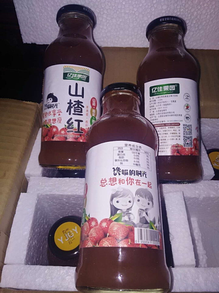 亿佳果园 山楂汁果汁饮料整箱量贩装310ml*8玻璃瓶怎么样，好用吗，口碑，心得，评价，试用报告,第3张