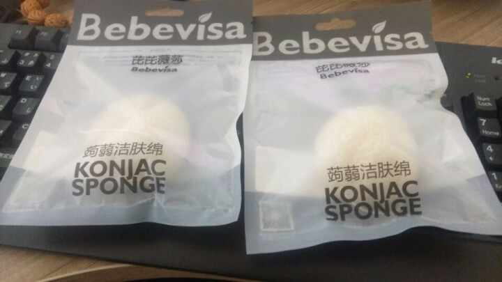 3片特价BEBEVISA半球纯净款天然蒟蒻洗脸扑魔芋深层清洁面海绵球 纯净款怎么样，好用吗，口碑，心得，评价，试用报告,第3张