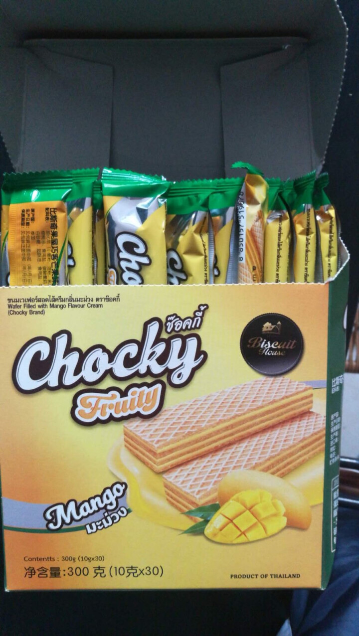 CHOCKY/泰国比斯奇果屋巧客威化饼夹心饼干椰子味 芒果味 10g*30怎么样，好用吗，口碑，心得，评价，试用报告,第2张