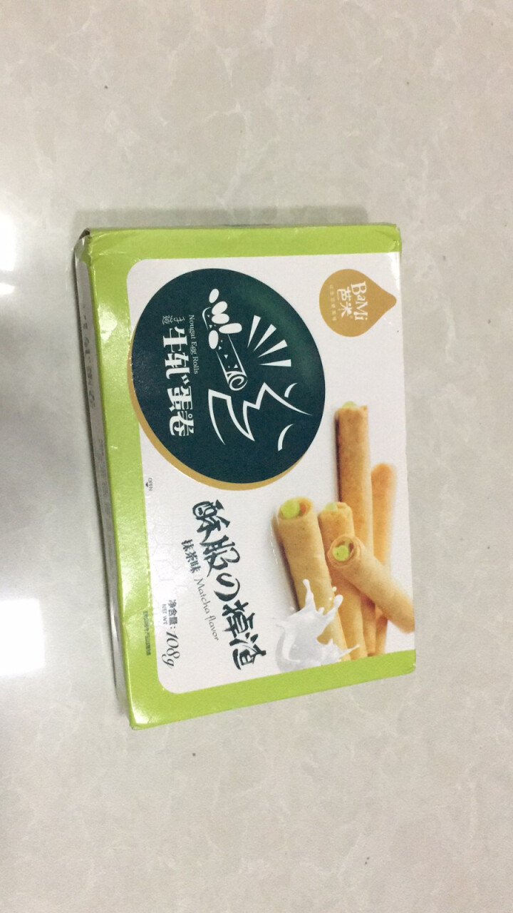 芭米（bami） 蛋酥卷 牛扎夹心鸡蛋卷 108g传统糕点酥脆饼干休闲零食 抹茶味108g怎么样，好用吗，口碑，心得，评价，试用报告,第2张