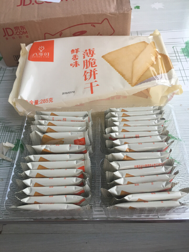 【京东自有品牌】八享时 薄脆饼干 鲜香味 285g/袋 蛋糕 休闲零食怎么样，好用吗，口碑，心得，评价，试用报告,第3张