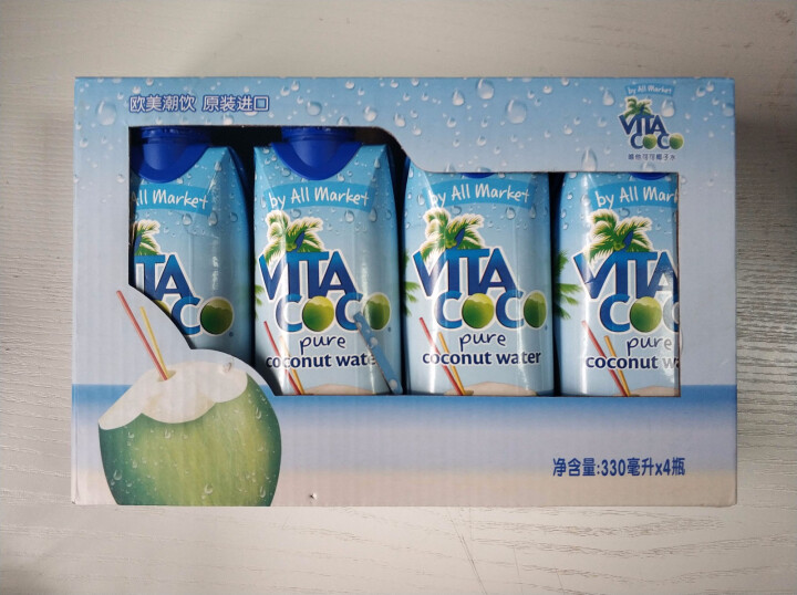 唯他可可（Vita Coco）天然椰子水进口NFC果汁饮料330ml*4瓶怎么样，好用吗，口碑，心得，评价，试用报告,第2张