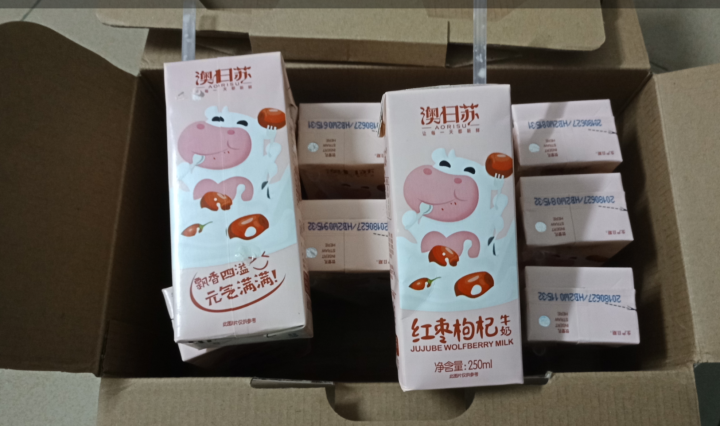 澳日苏  红枣枸杞牛奶 250ml*12盒 礼盒装怎么样，好用吗，口碑，心得，评价，试用报告,第4张