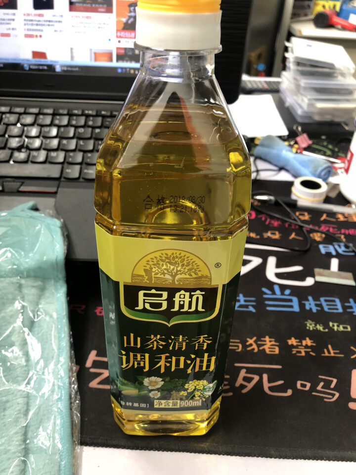 【送珊瑚绒洗碗布1条】启航山茶清香调和油900ml/瓶 非转基因压榨食用油怎么样，好用吗，口碑，心得，评价，试用报告,第2张