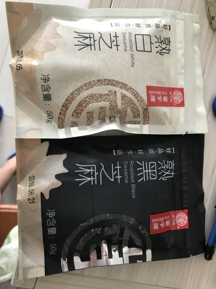 崔字牌熟黑白芝麻无添加无染色无草籽我沙子开袋即食2*50g装怎么样，好用吗，口碑，心得，评价，试用报告,第4张