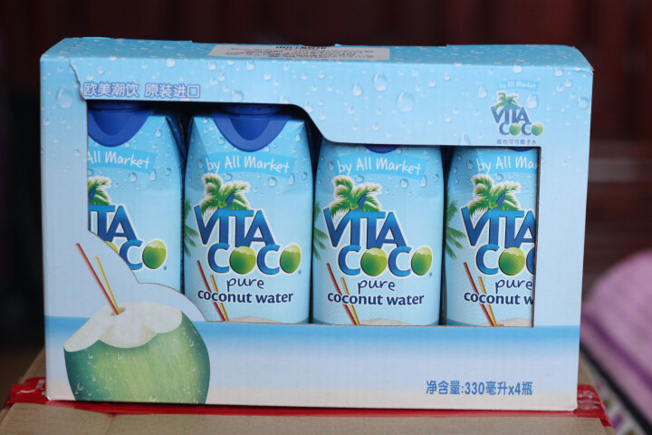 唯他可可（Vita Coco）天然椰子水进口NFC果汁饮料330ml*4瓶怎么样，好用吗，口碑，心得，评价，试用报告,第2张