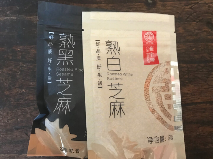 崔字牌熟黑白芝麻无添加无染色无草籽我沙子开袋即食2*50g装怎么样，好用吗，口碑，心得，评价，试用报告,第2张