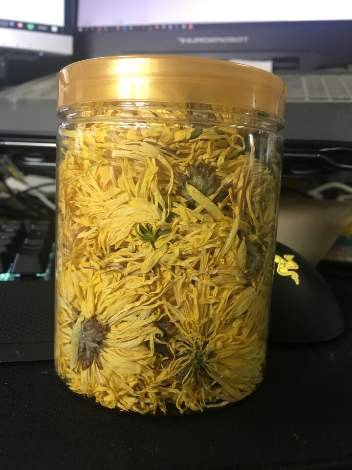 【买2送1再送杯】菊花茶 金丝皇菊 一朵一杯50朵罐装 可搭特级散装皇菊胎菊王花草茶去火下火降火茶 金丝皇菊25g（50,第2张