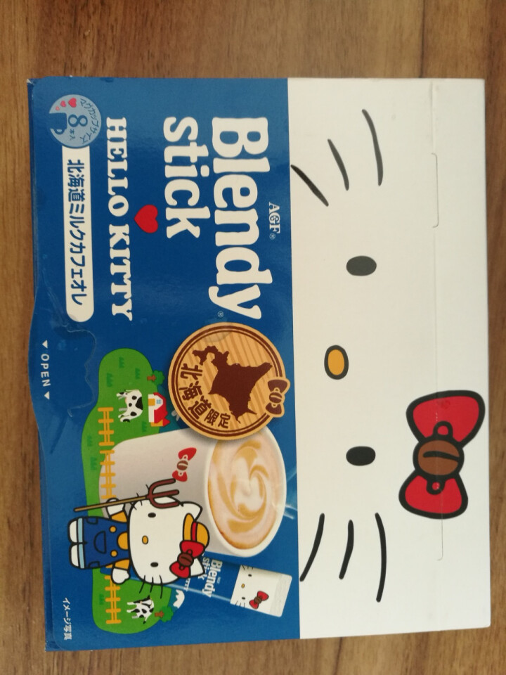 日本进口 AGF blendy hello kitty限定速溶草莓牛奶奶茶 冷热冲调剂 礼盒装 牛奶咖啡8条装怎么样，好用吗，口碑，心得，评价，试用报告,第3张