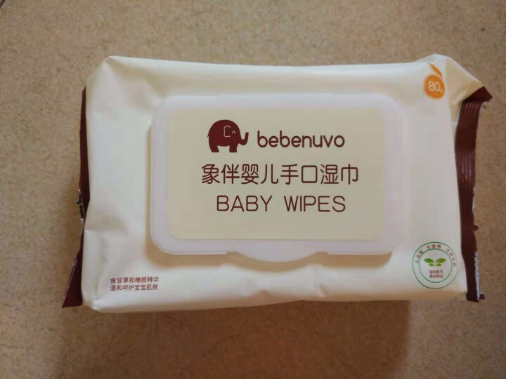 bebenuvo 象伴婴儿手口湿巾80片单包带盖抽纸湿巾怎么样，好用吗，口碑，心得，评价，试用报告,第2张