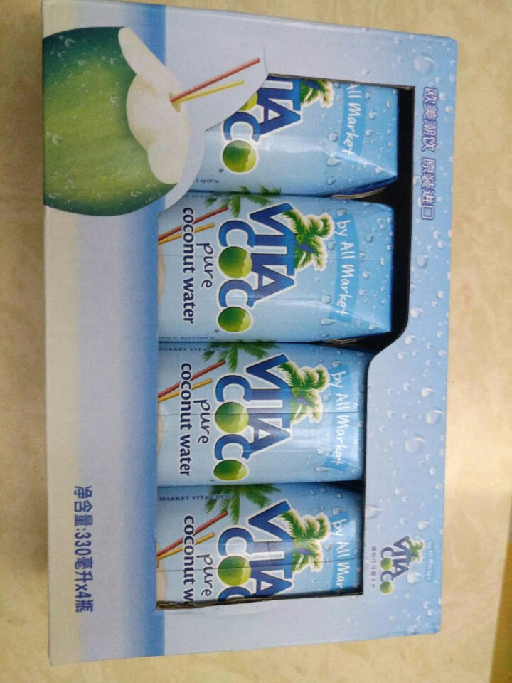 唯他可可（Vita Coco）天然椰子水进口NFC果汁饮料330ml*4瓶怎么样，好用吗，口碑，心得，评价，试用报告,第2张