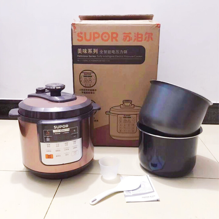 苏泊尔（SUPOR）电压力锅 6L 双胆大容量多功能智能高压锅 CYSB60YCW10D,第2张