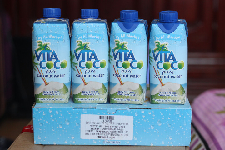 唯他可可（Vita Coco）天然椰子水进口NFC果汁饮料330ml*4瓶怎么样，好用吗，口碑，心得，评价，试用报告,第3张