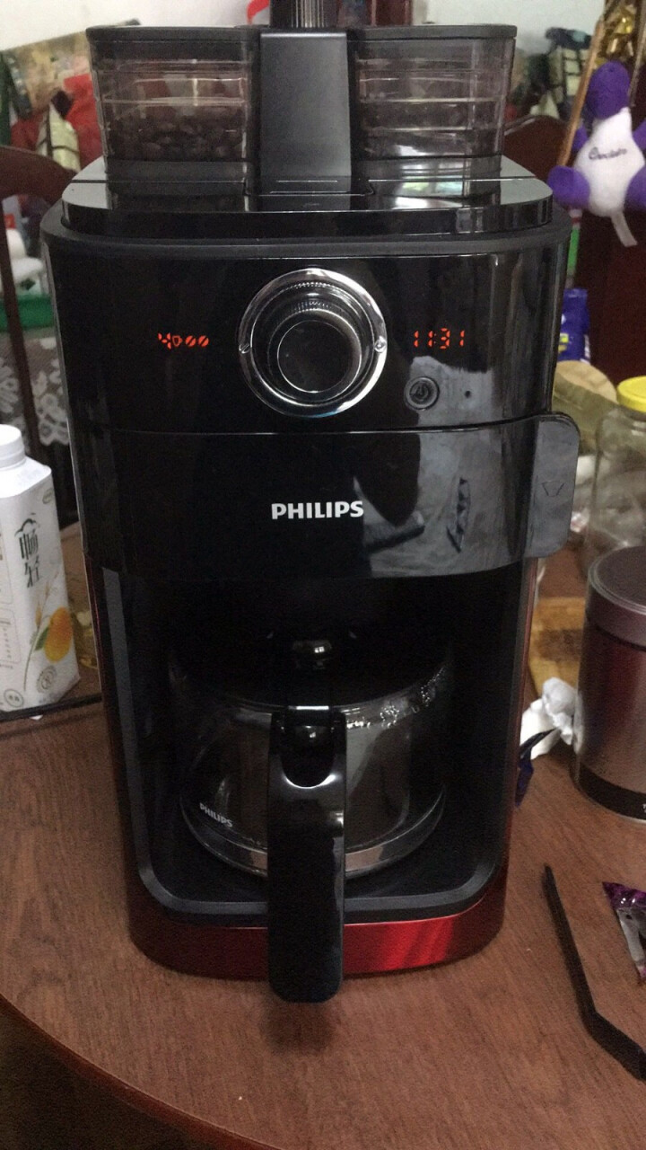 飞利浦（PHILIPS）咖啡机 家用磨豆机全自动磨粉机双豆槽带预约功能非胶囊咖啡壶HD7762/50炫光红怎么样，好用吗，口碑，心得，评价，试用报告,第2张