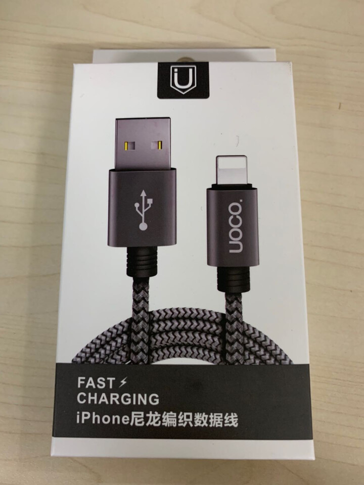 uoco.苹果数据线渔网尼龙编织充电线iPhone6s/7plus/8/X快充手机电源线1米ipad 苹果【闪电快充】黑白色1m怎么样，好用吗，口碑，心得，评价,第2张