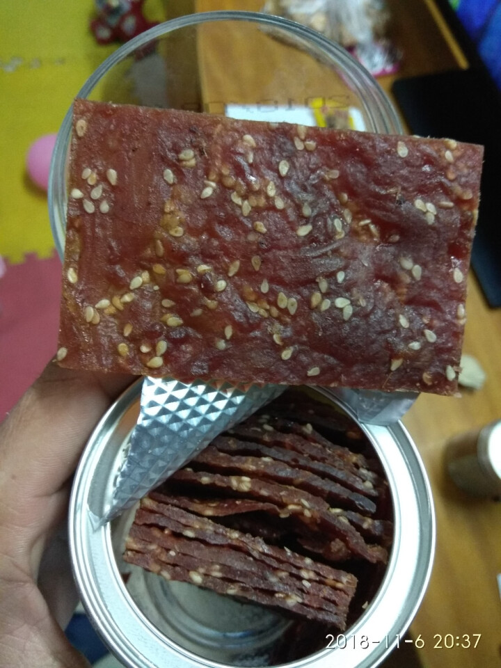 风马牛 肉干肉脯休闲零食猪肉脯靖江特产2018新款 360g/2罐 蜜汁香辣原味3种口味 1罐蜜汁 1罐香辣怎么样，好用吗，口碑，心得，评价，试用报告,第4张