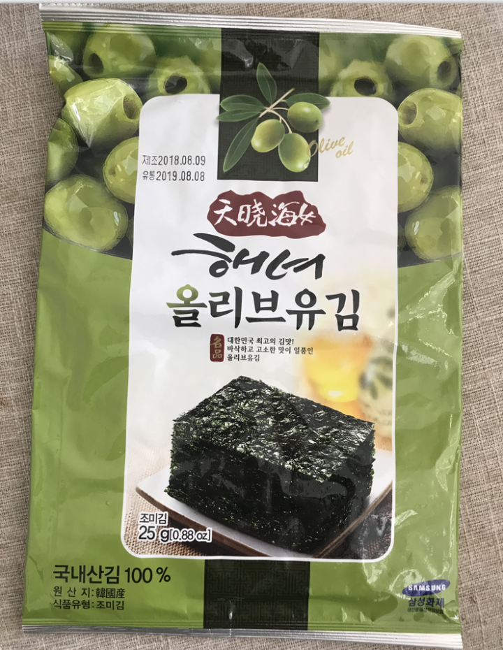 韩国进口 天晓海女海苔 儿童宝宝即食休闲零食品 【低盐】即食紫菜片 寿司拌饭海苔卷25g 橄榄油味怎么样，好用吗，口碑，心得，评价，试用报告,第2张