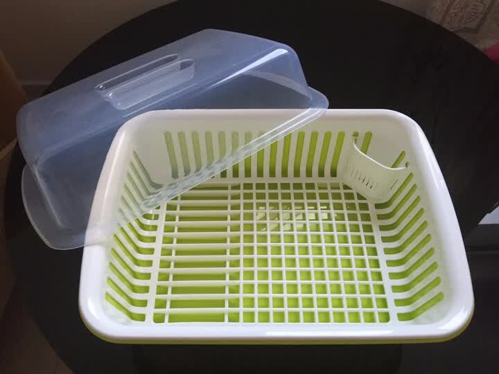 fasola 厨房塑料沥水碗架带盖碗筷餐具置物架收纳盒放碗碟滴水碗盘
