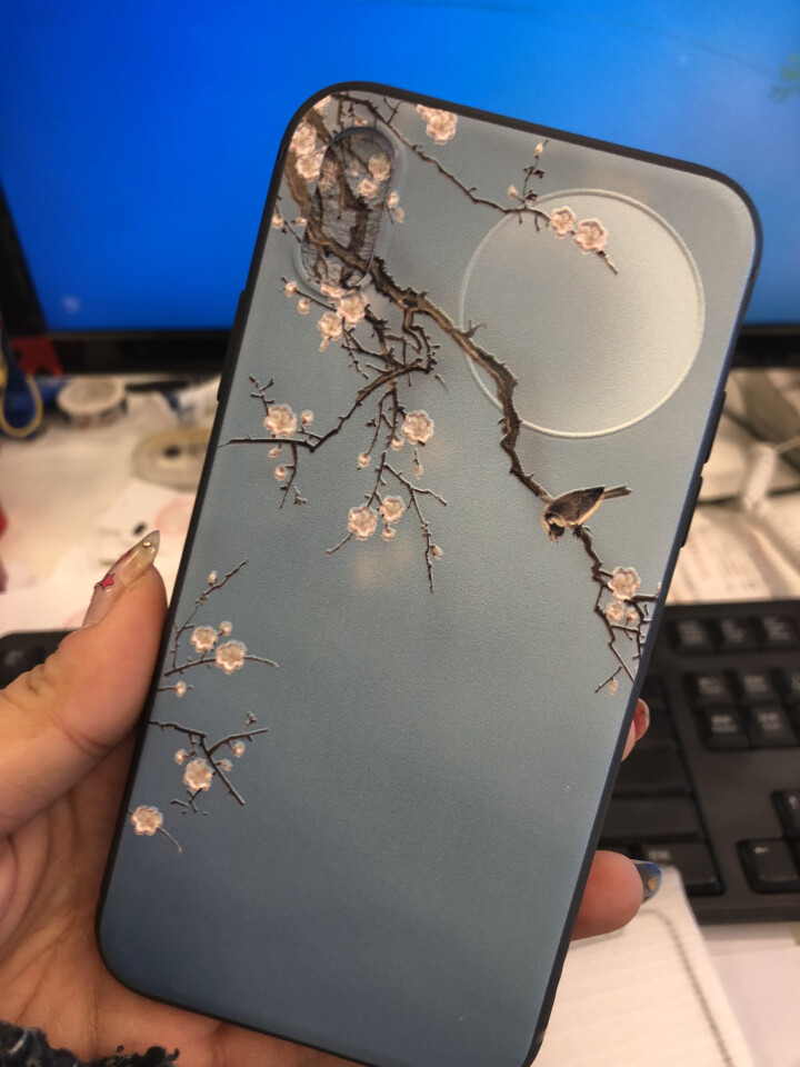 MEKS iPhoneX手机壳 中国风XR全包彩绘XS Max保护软壳7/8plus硅胶软壳6s防摔 皎月梅花 iPhone X怎么样，好用吗，口碑，心得，评价,第3张