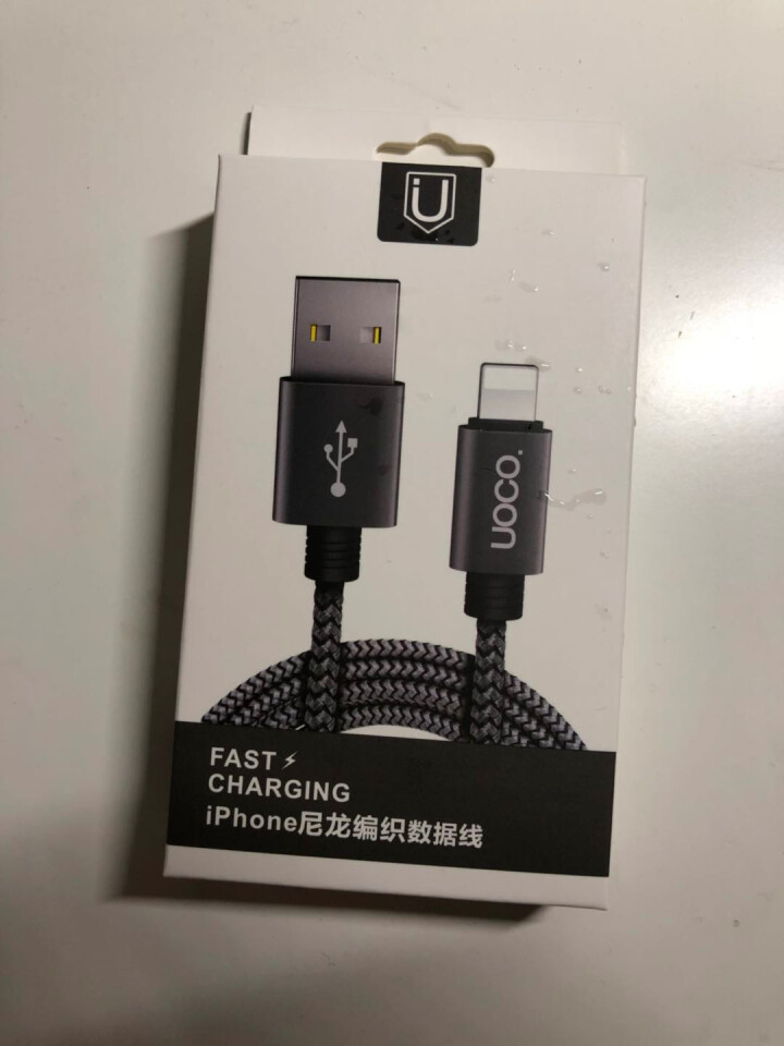 uoco.苹果数据线渔网尼龙编织充电线iPhone6s/7plus/8/X快充手机电源线1米ipad 苹果【闪电快充】黑白色1m怎么样，好用吗，口碑，心得，评价,第3张