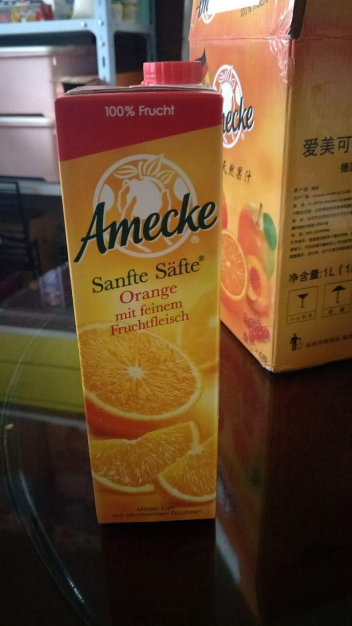 爱美可（Amecke）德国原装进口 100%鲜榨果肉橙汁果汁 1L*6瓶整箱装果汁饮料 京东包邮怎么样，好用吗，口碑，心得，评价，试用报告,第3张