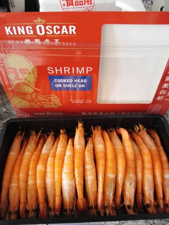 KING OSCAR 原装进口冷冻熟冻南美白虾 500g 18,第2张