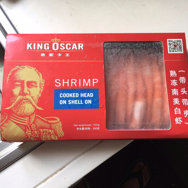 KING OSCAR 原装进口冷冻熟冻南美白虾 500g 18,第2张