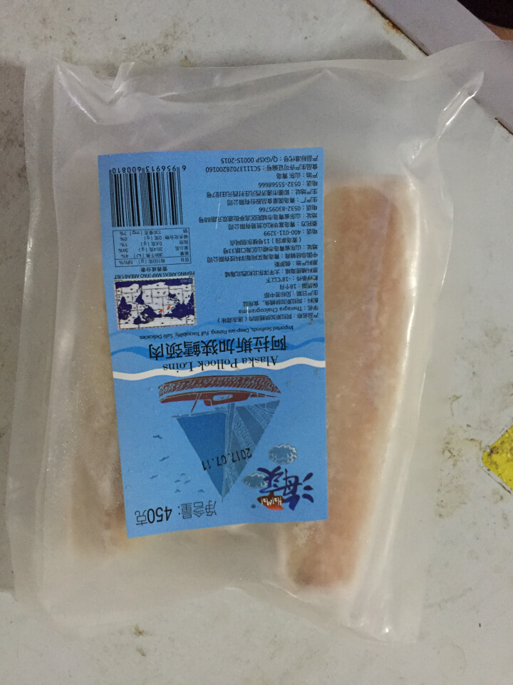 海买 冷冻阿拉斯加狭鳕鱼颈肉 450g 3,第4张